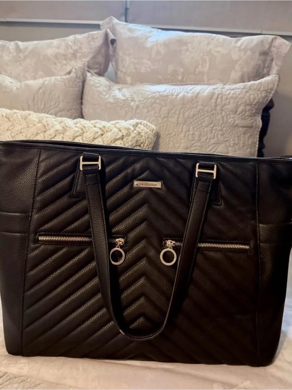 Madison Puffer Tote - Black